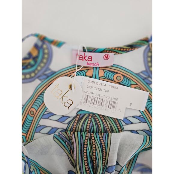 NWT Taka Beach Jade Top in Paris Lime, Size M - Picture 4 of 8